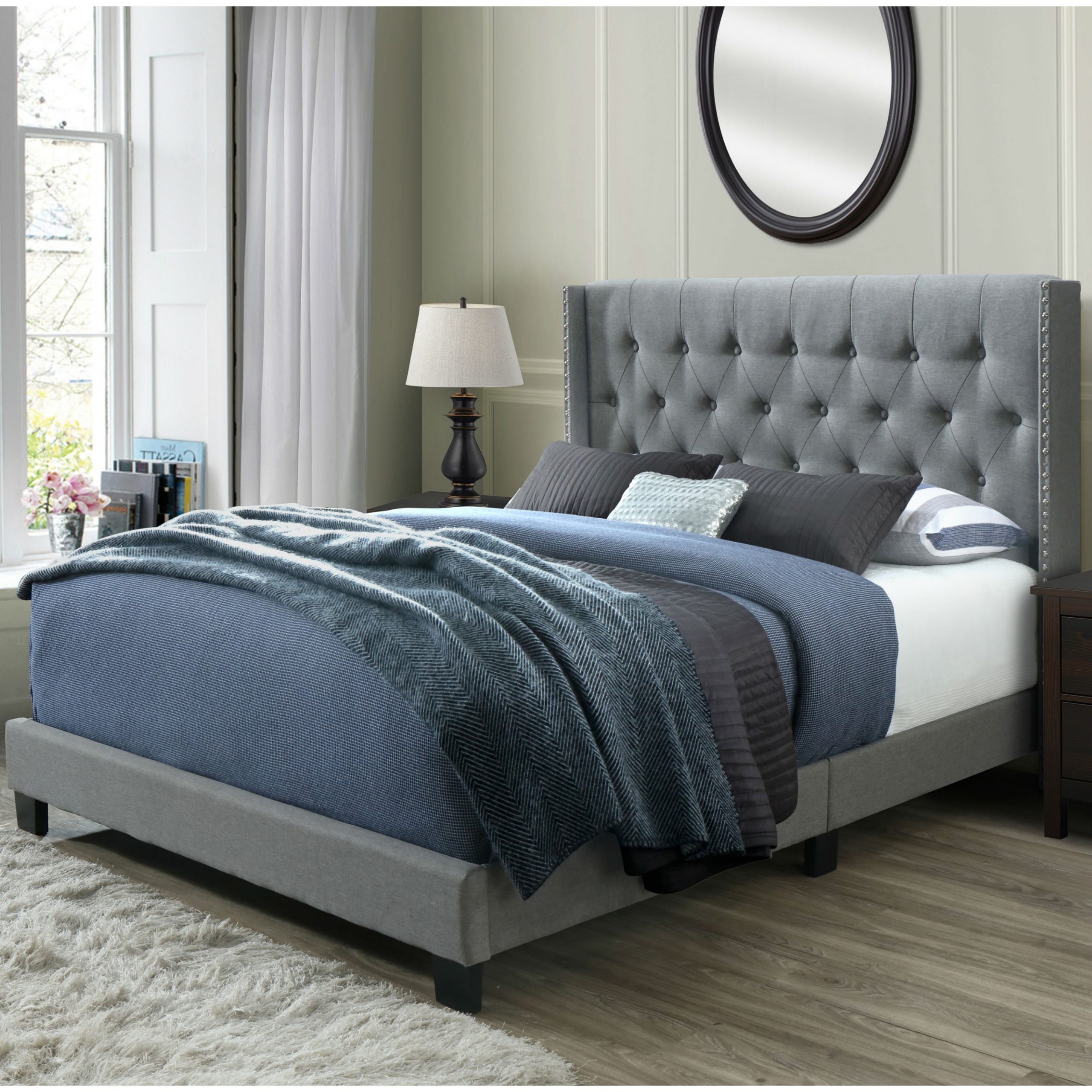 Bardy Button-tufted Wingback Queen Bed - FurnitureZone - Online ...