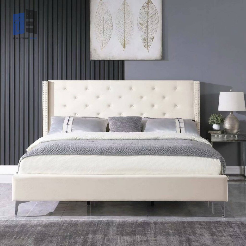 Modern Fort Velvet Bed - FurnitureZone.pk