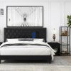 oma bed set full bed black with two sidetables