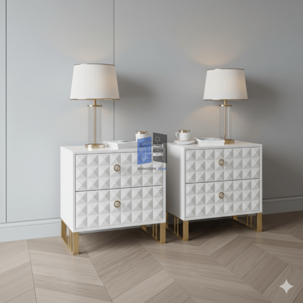 Premium RoyalEase PULeather Bed sidetables pair