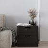 Compact Bedside Table with 2 Closed Drawers
