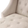 Clarice Tall Wingback Tufted Fabric Accent Chair Frnt sfront