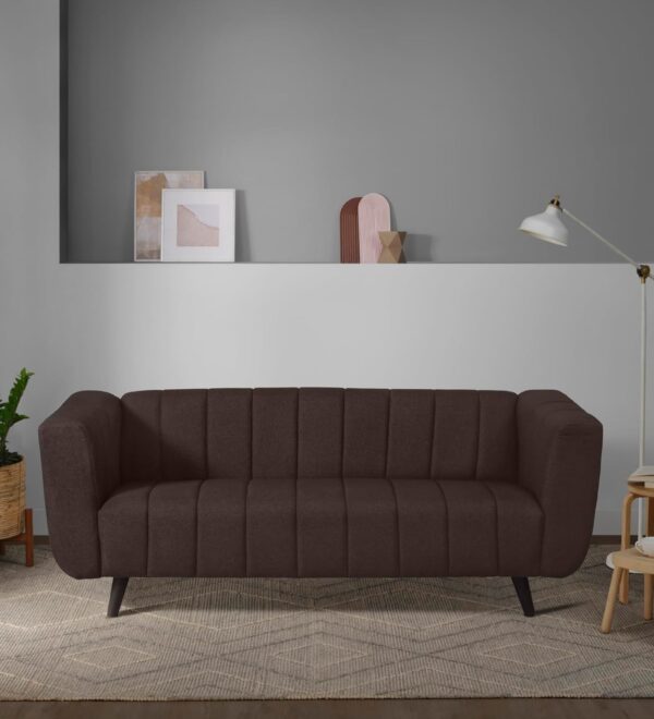 Kiki - 3 Seater Sofa (Fabric, Earth Brown)