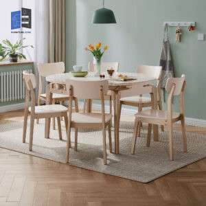 Agdea Extendable 6 Chairs with Dining Table