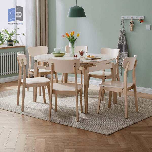 Agdea Extendable 6 Chairs with Dining Table