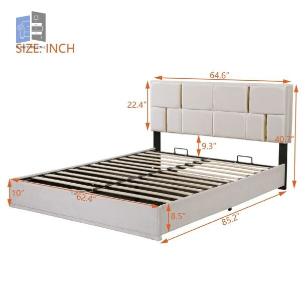 Beige 09 King Size Bed Set white