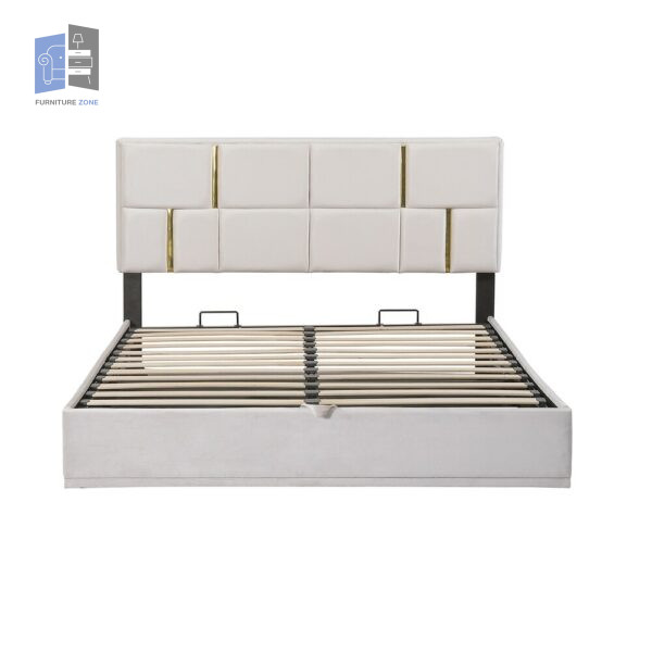 Beige 09 King Size Bed Set white