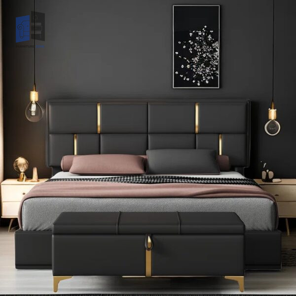 Queen Upholstered Platform Bed with Storage