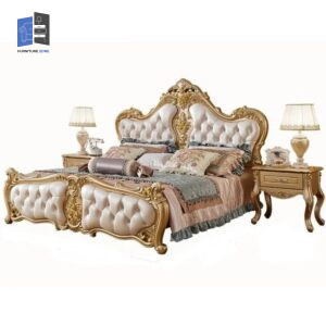 Traditional Royal Curvy Wooden Bedroom Set