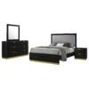 Freret 4-Piece Bedroom Set - Modern Bed, Dresser, Nightstand & Mirror