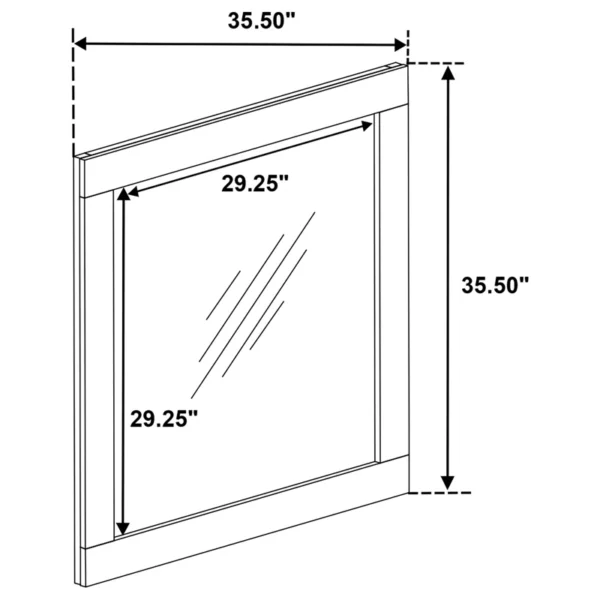 Freret+4+Piece+Bedroom+Set mirror dimension