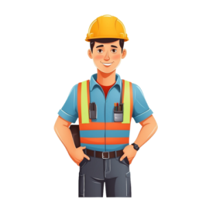 pngtree a cartoon of construction worker wearing hard hat png image 12975088