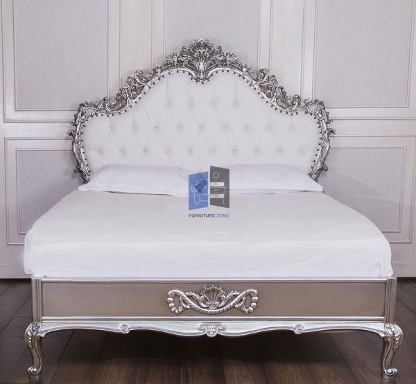 Ornate Silver Heritage Bed