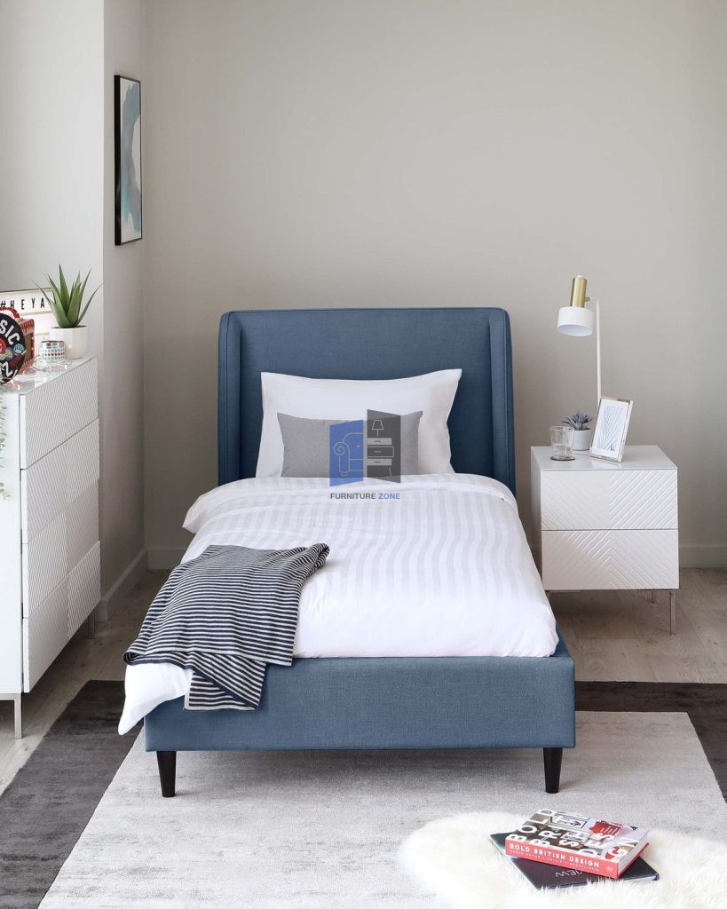 Luna Curved Bouclé Bed